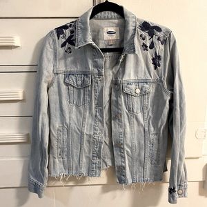 2/$25 Old Navy Light-wash embroidered jean jacket